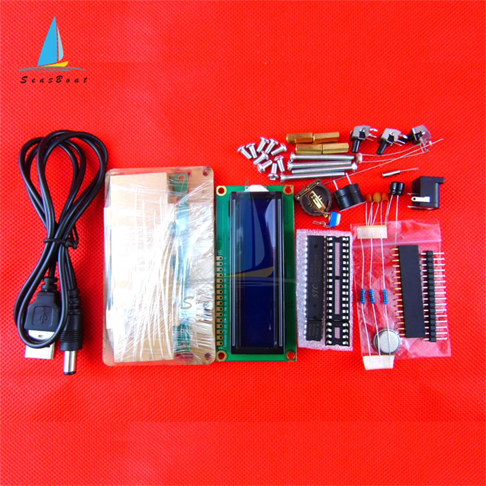 Kit de reloj Digital DIY, módulo de reloj electrónico con estuche acrílico, pantalla de visualización LCD1602, fecha, semana, medidor de temperatura - imagen 3