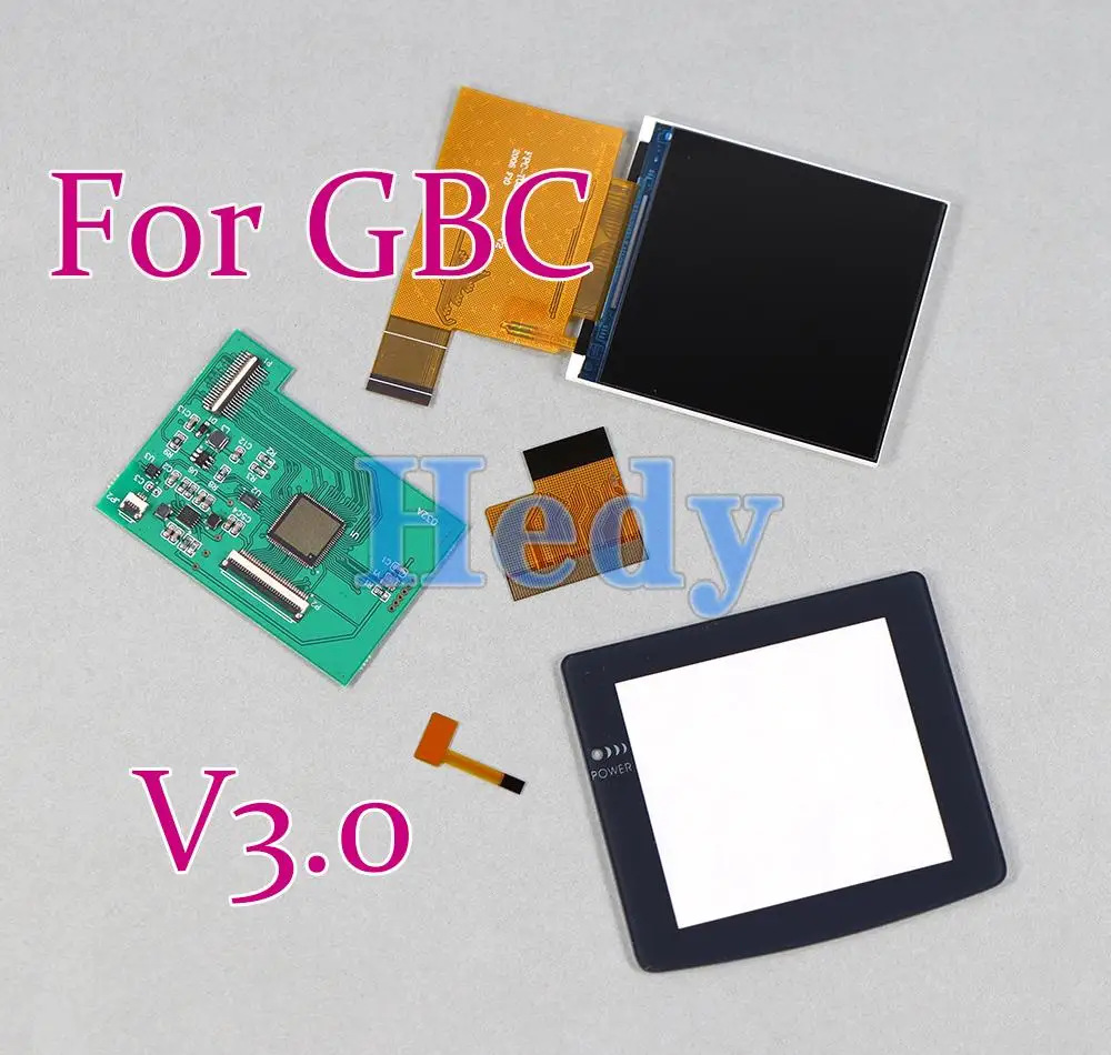 1 Juego para GBC Retro Pixel IPS LCD KIT 2,0 3,0 pantalla de retroiluminación de alta luz lente de Panel laminado ajustable para Gameboy Color - imagen 3