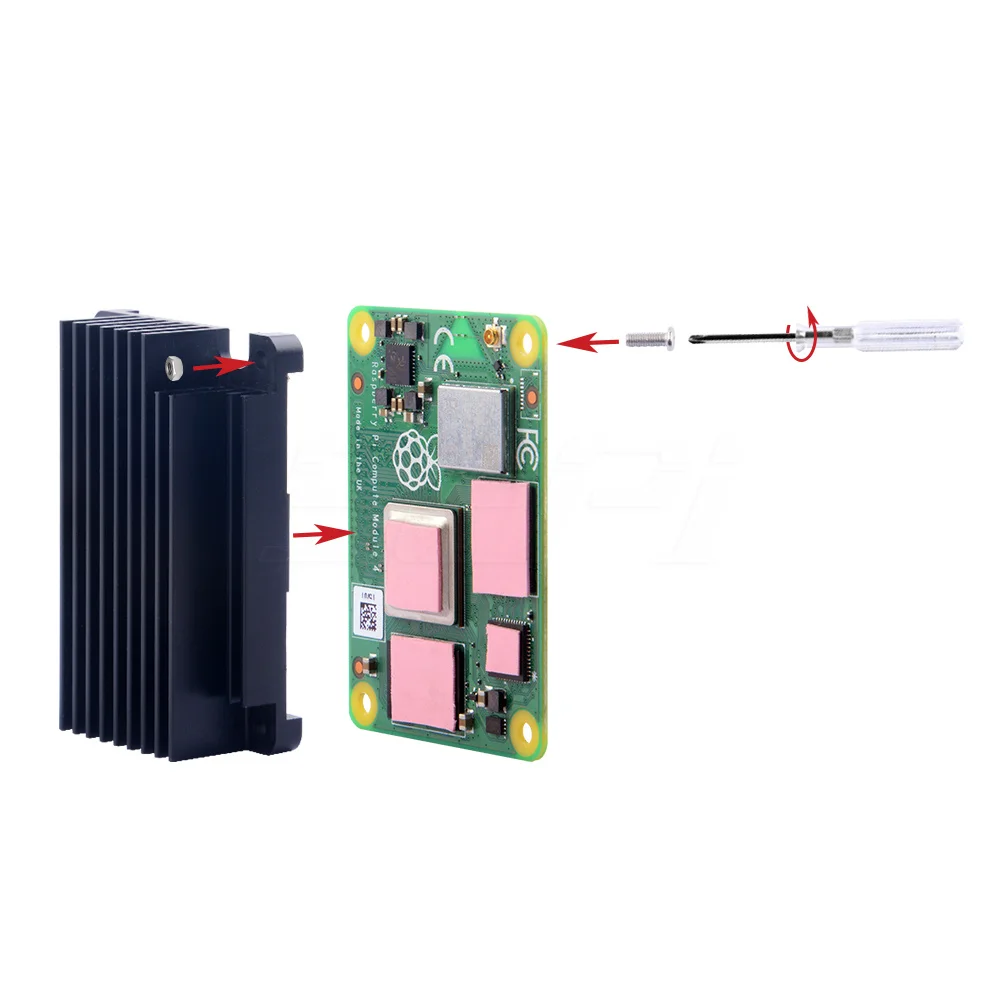 Kit de disipador de calor extremo CNC de aleación de aluminio, Raspberry Pi CM4, 52Pi, sin ventilador de refrigeración - imagen 4