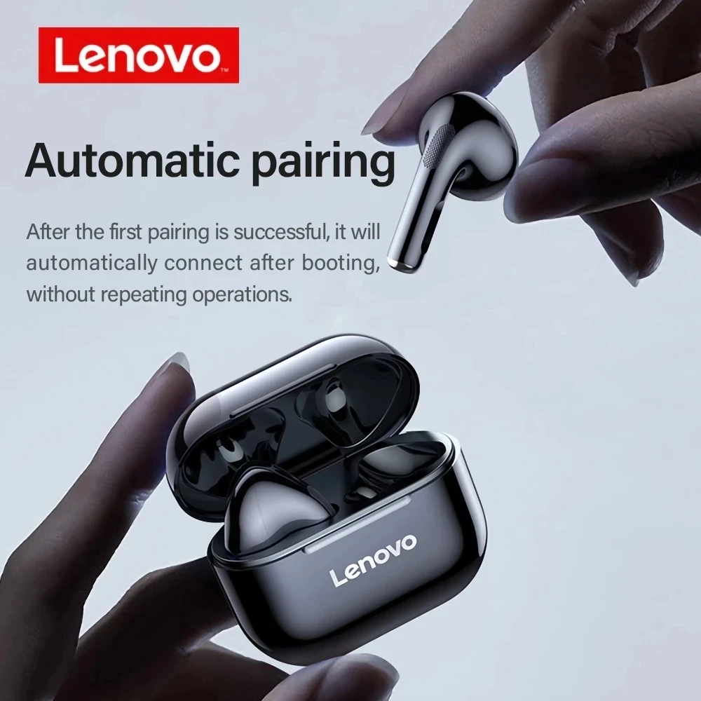 Lenovo-auriculares inalámbricos LP40, audífonos TWS con Bluetooth, Control táctil, deportivos, estéreo, para teléfono Android - imagen 2