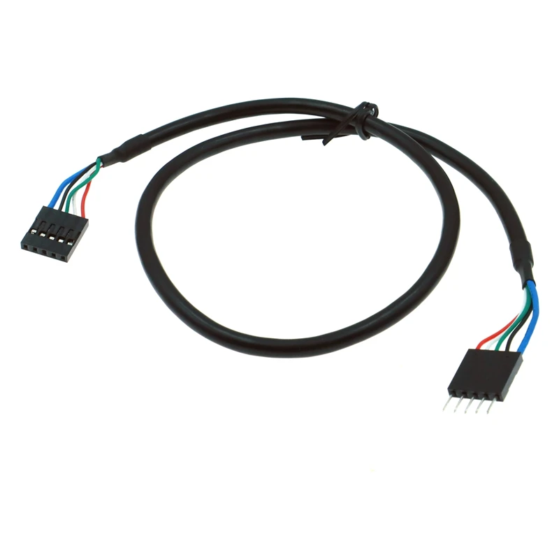 50cm DuPont 2,54 caja de computadora macho a hembra de 5 pines conector interno de placa base USB IDC, Cable de extensión hembra a hembra - imagen 4
