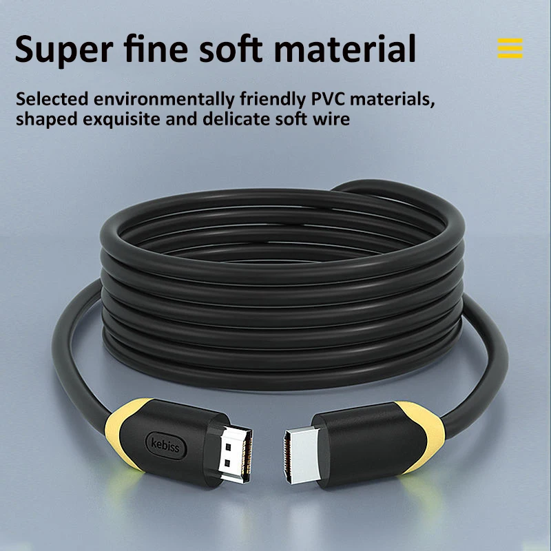 Cable de 2 piezas compatible con HDMI 2,0, 4K, 3D, para vídeo, chapado en oro, para TV HD, PS4, divisor, conmutador, ordenador, portátil, pantallas - imagen 2