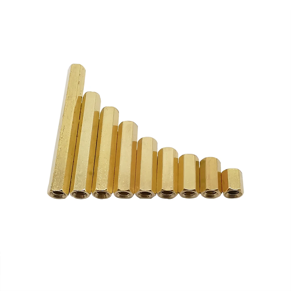 10 piezas M3 6-40mm latón Hex macho hembra separador Pilar Stud montaje espaciador hexagonal PCB placa base tornillo de perno hueco