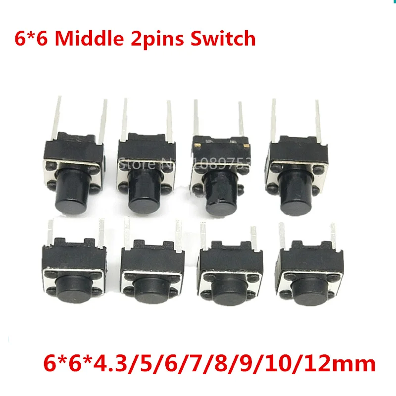 Interruptor Táctil 6x6mm 2 Pines para PCB – Alta Sensibilidad
