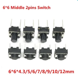 Interruptor Táctil 6x6mm 2 Pines para PCB – Alta Sensibilidad