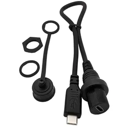 Cable USB-C 90 grados IP67 a prueba de agua Macho a Hembra