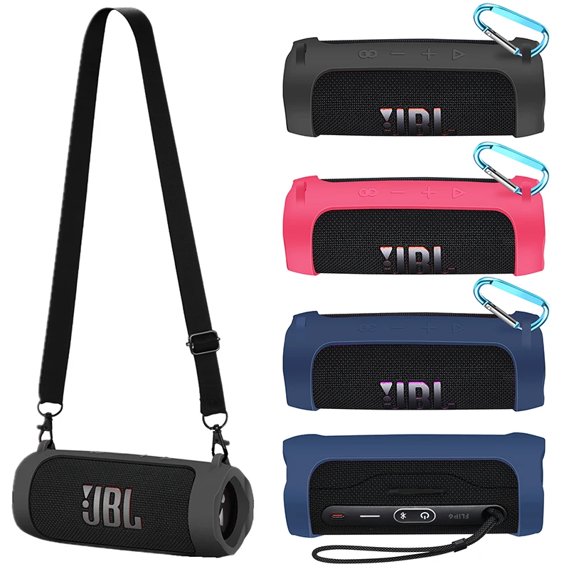 ZOPRORE-Juste en silicone pour haut-parleur Bluetooth JBL Flip 6, protection de transport de voyage avec sangle initiée et mousqueton