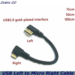 Cable Micro USB Dorado 90° Angular para Carga y Datos Antitracción