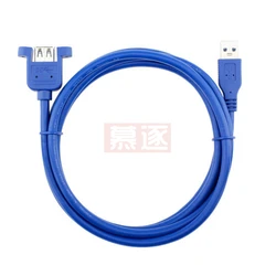 Cable Extensión USB 3.0 Macho-Hembra con Fijación de Tornillo