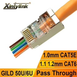 Conector RJ45 Xintylink CAT6/CAT5E Chapado Oro – Ethernet
