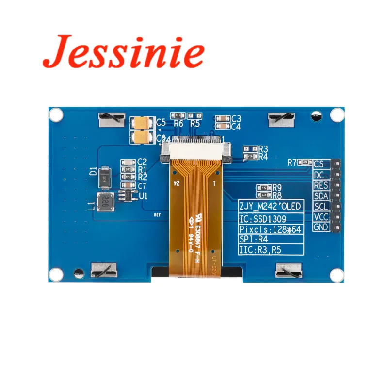 Módulo de pantalla LCD OLED de 2,42 pulgadas, 2,42 ", SSD1309, 128x64, 128x64, 4 pines, 7 pines, SPI/IIC - imagen 3