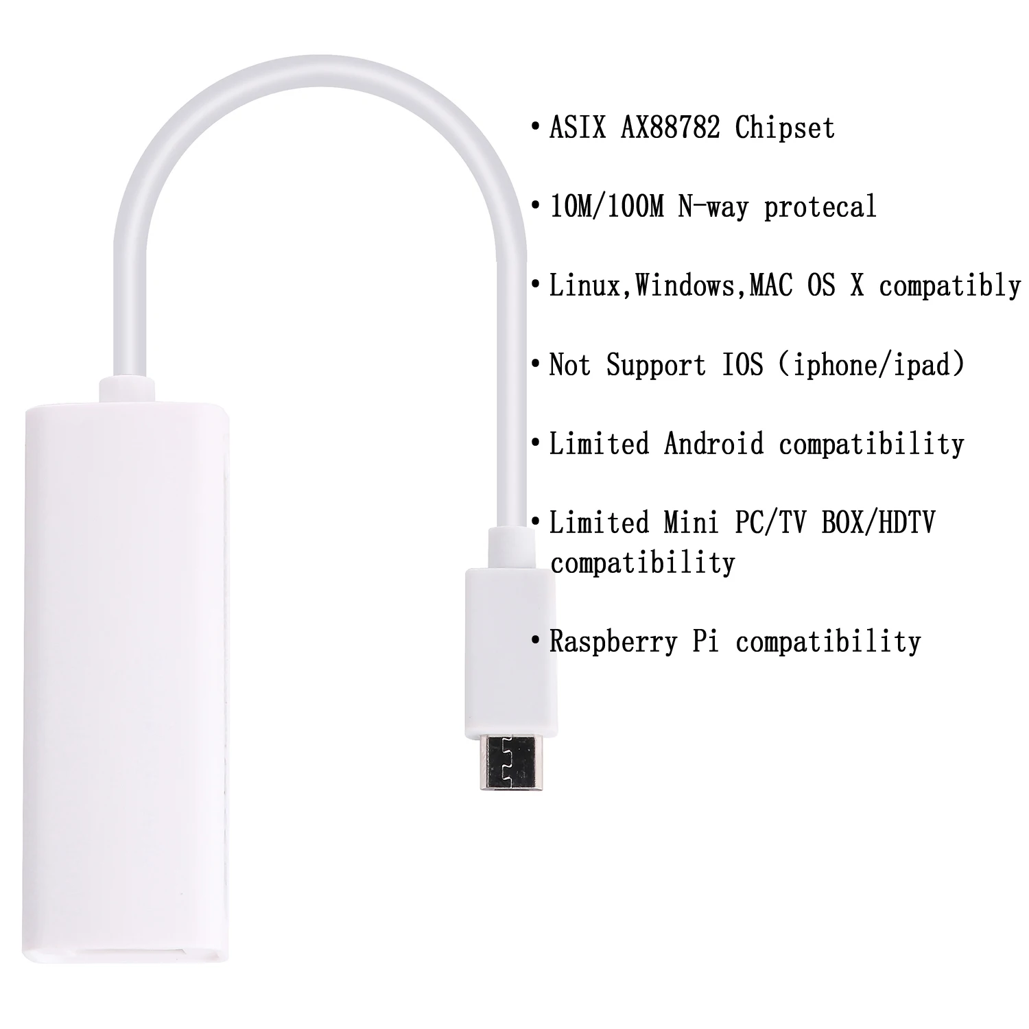 Adaptador Ethernet USB-C a RJ45 100Mbps AX88772B - imagen 3