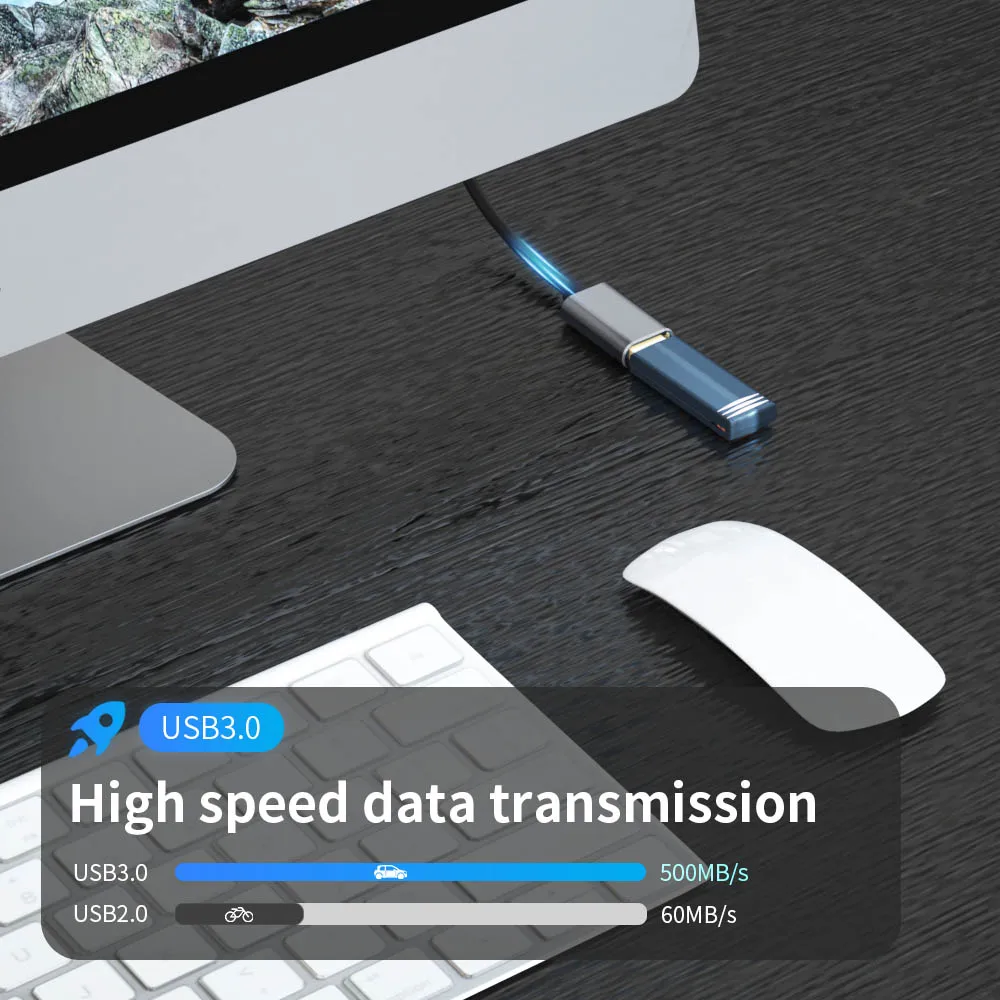 Cable de disco flash USB 3,0, extensor de unidad Flash USB A para teclado, Webcam, GamePad, Cable de extensión de concentrador USB OTG - imagen 5