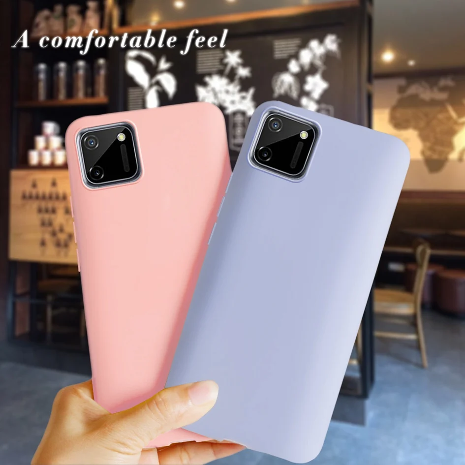 Funda de teléfono para OPPO Realme C11 2020, carcasa de TPU suave mate esmerilada de 6,5 pulgadas, Color caramelo, para Realme C11 C 11 RealmeC11 - imagen 4