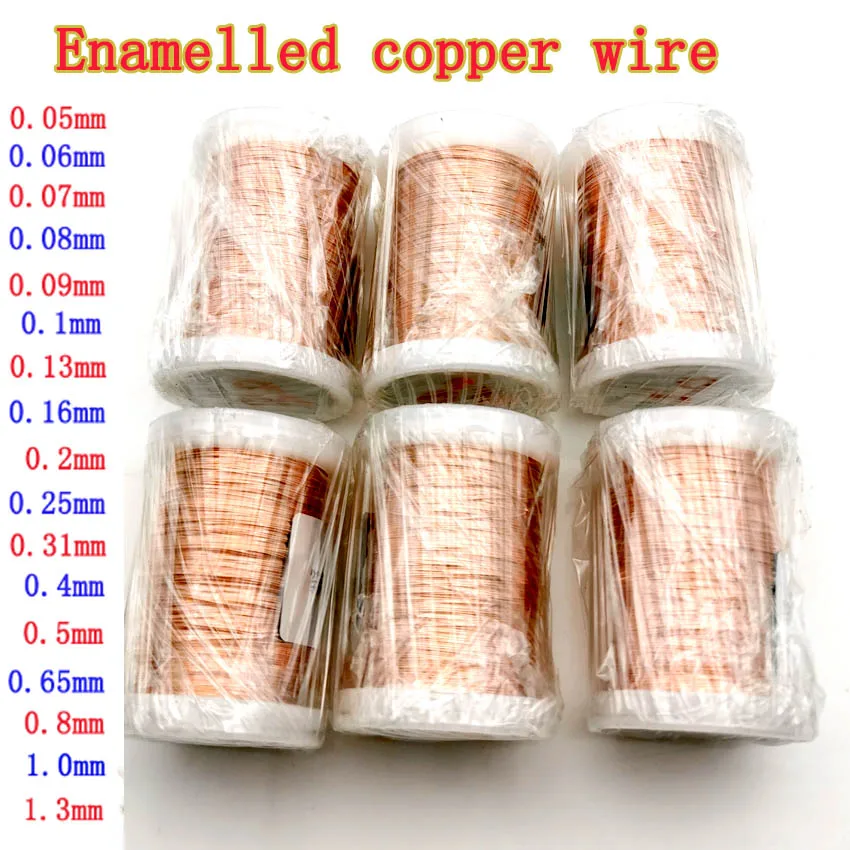 Alambre magnético de Qa-1-155, bobina magnética de alambre de cobre esmaltado, 0,31mm, 4/0, 5/0, 65/0, 8/1, 100mm, G, inducción electromagnética