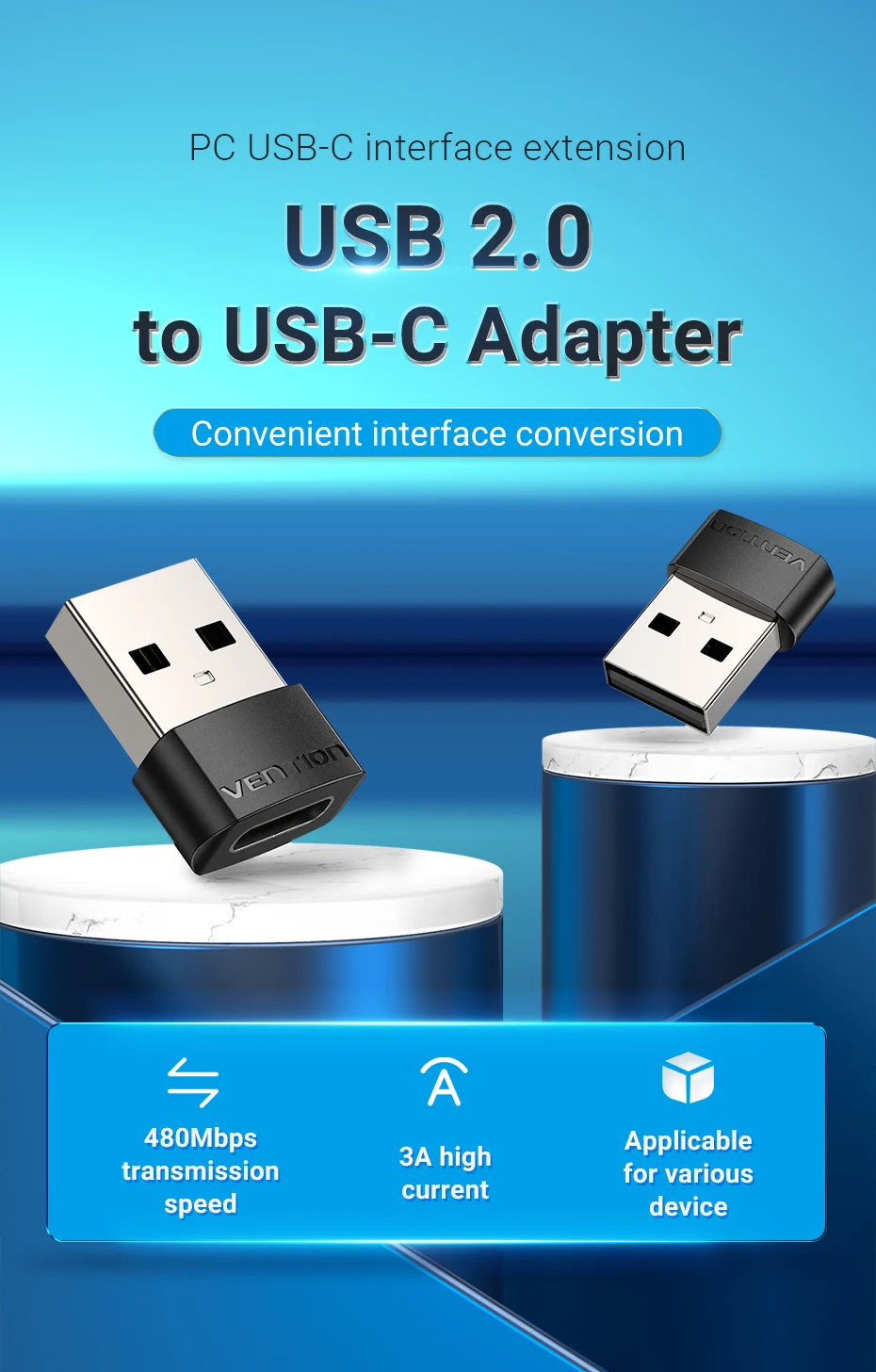 Adaptador Vention - Conversión de interfaz conveniente