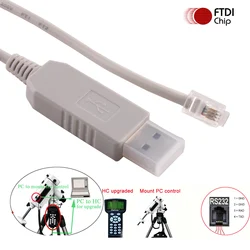 Cable USB RS232 a RJ9 para telescopio iOptron IEQ/CEM