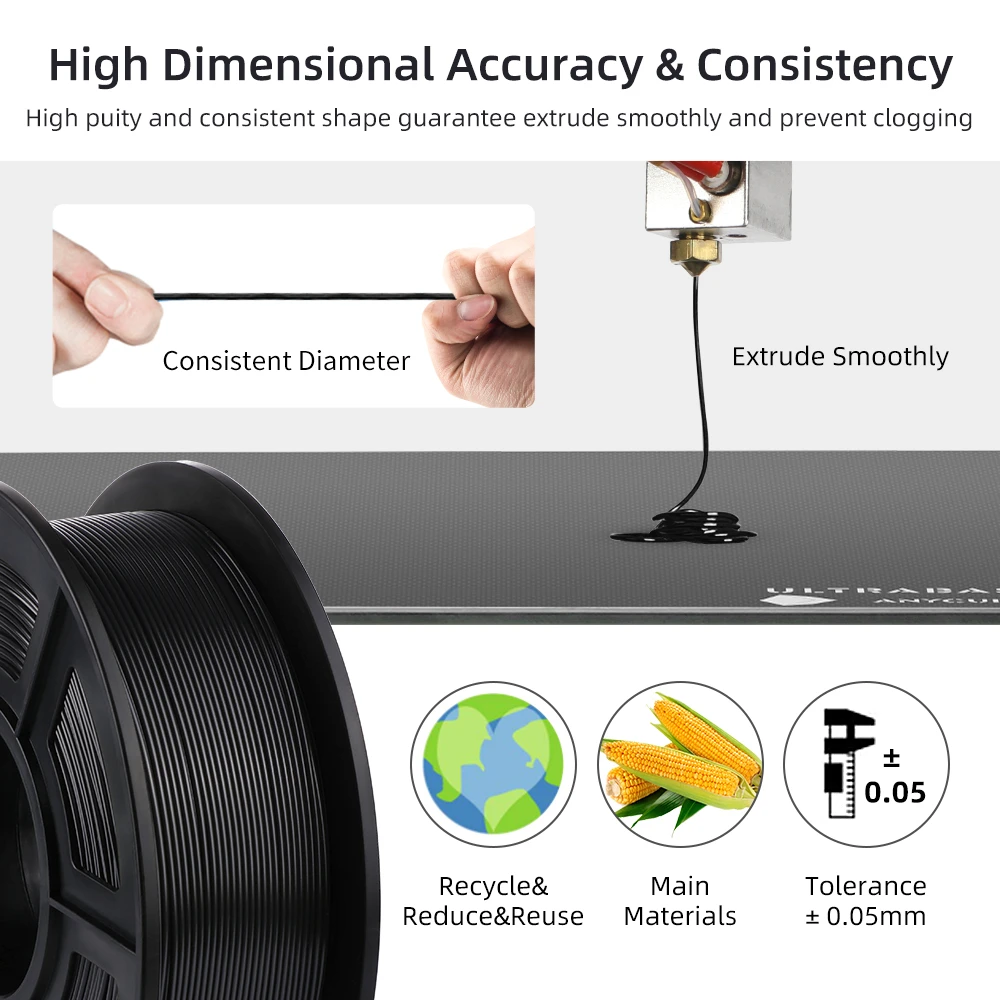 Filamento de impresora 3D ANYCUBIC PLA 1,75mm 1 kg/rollo Material de impresión 3D de filamento PLA para impresión de modelos de juguete impresora 3D FDM - imagen 4