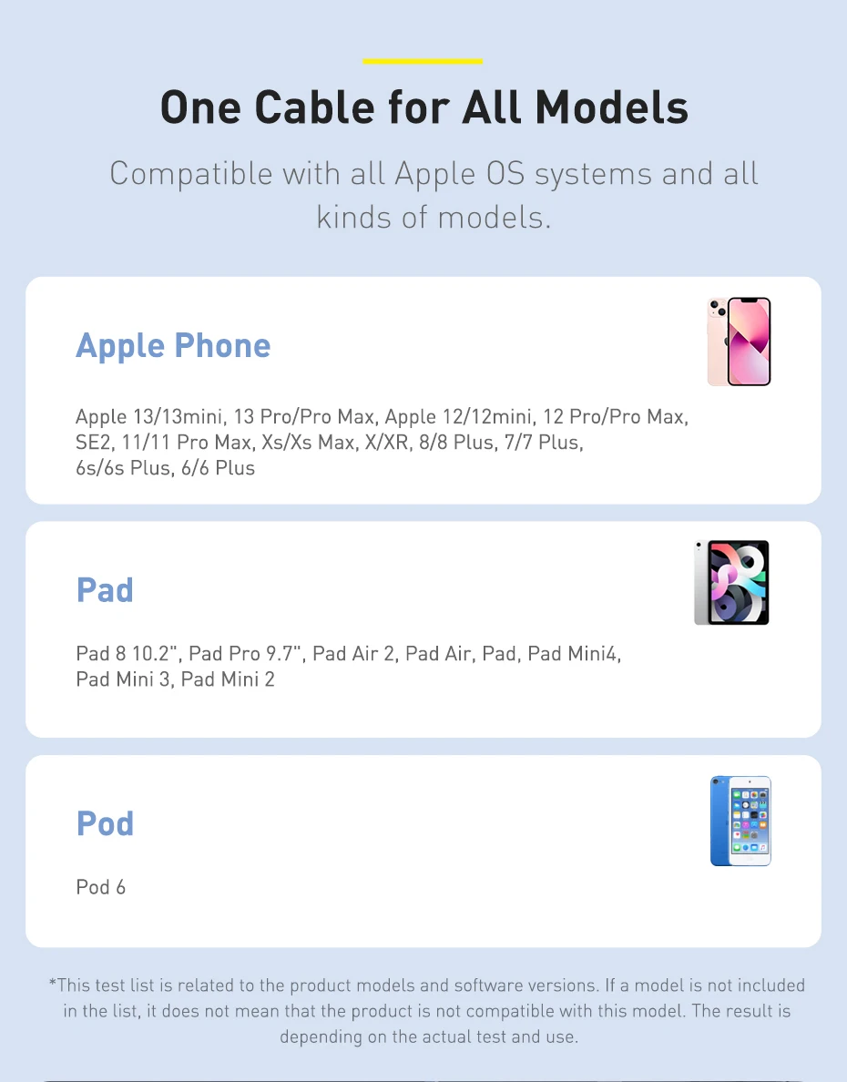 Cable Baseus - Diferentes longitudes disponibles