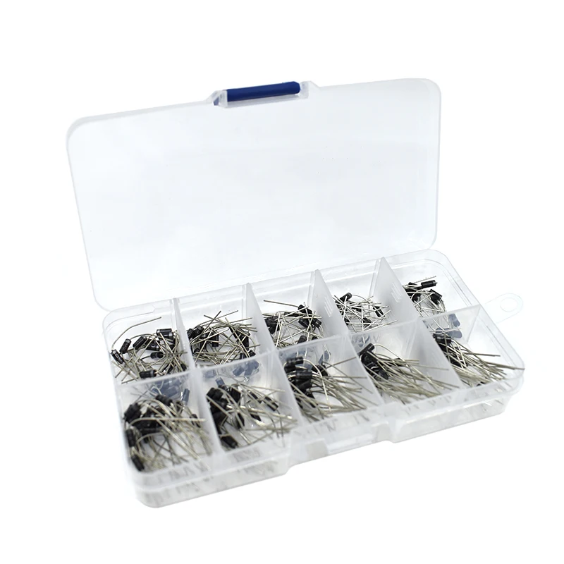 Kit surtido de diodos rectificadores de 10 valores, 200 piezas, 1N4001, 1N4002, 1N4003, 1N4004, 1N4005, 1N4006, 1N4007, 1N5817, 1N5818, 1N5819 + caja - imagen 3