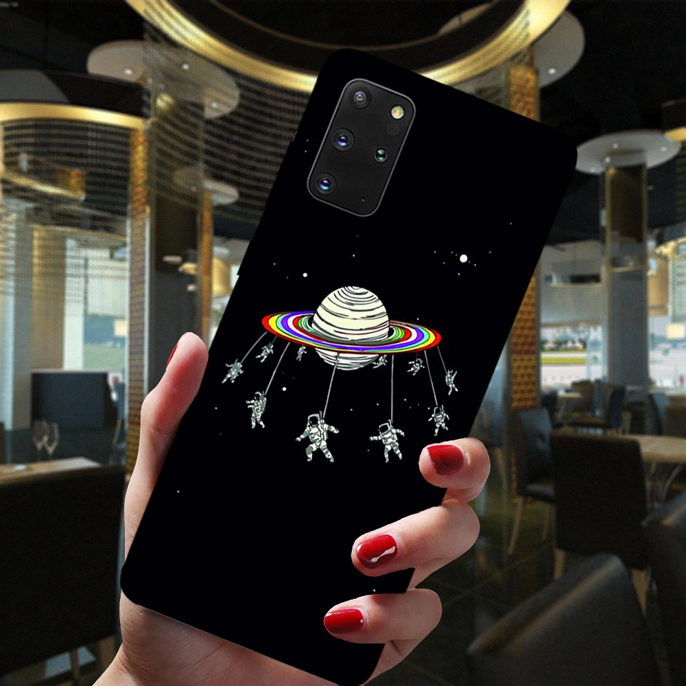 Funda de silicona negra para móvil, carcasa suave de cielo estrellado, chica arcoíris, amante del cuerpo, rosa, para Samsung S20 FE Ultra S10 Lite S9 S8 Plus S10E S7 Edge - imagen 3