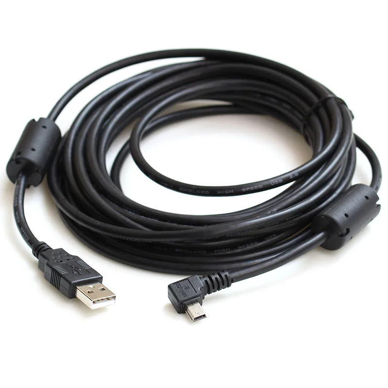Cable de carga de datos para cámara digital, mini USB de 5 pines macho a USB 2,0 macho, recto y de codo - imagen 2