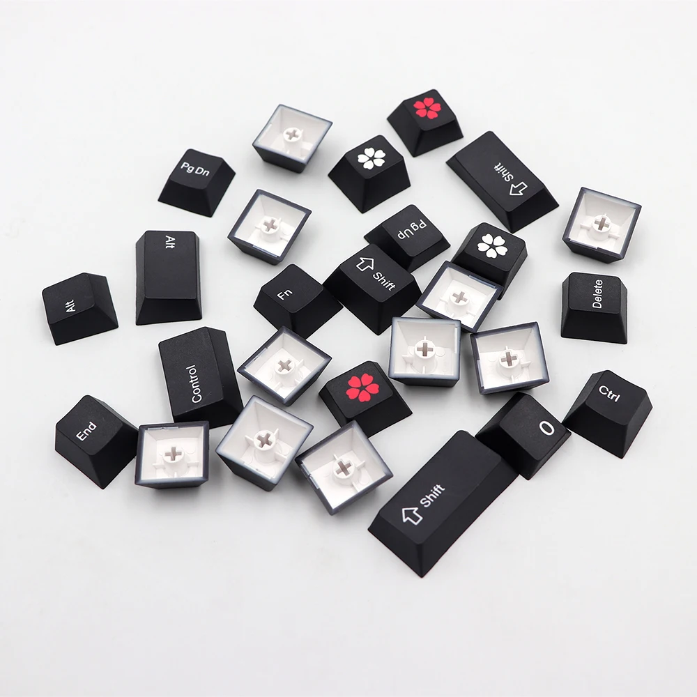 Juego de teclas de samurái de GMK-KEY, teclas minimalistas negras, perfil PBT Cherry, para dz60/64/68/75/84/87/96/980/104 - imagen 2