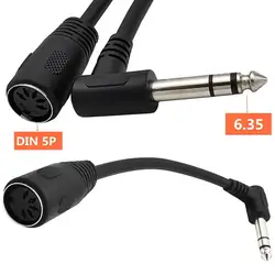 Cable Adaptador Microfono TRS 6,35 mm a DIN MIDI 5Pines - Angulo Recto