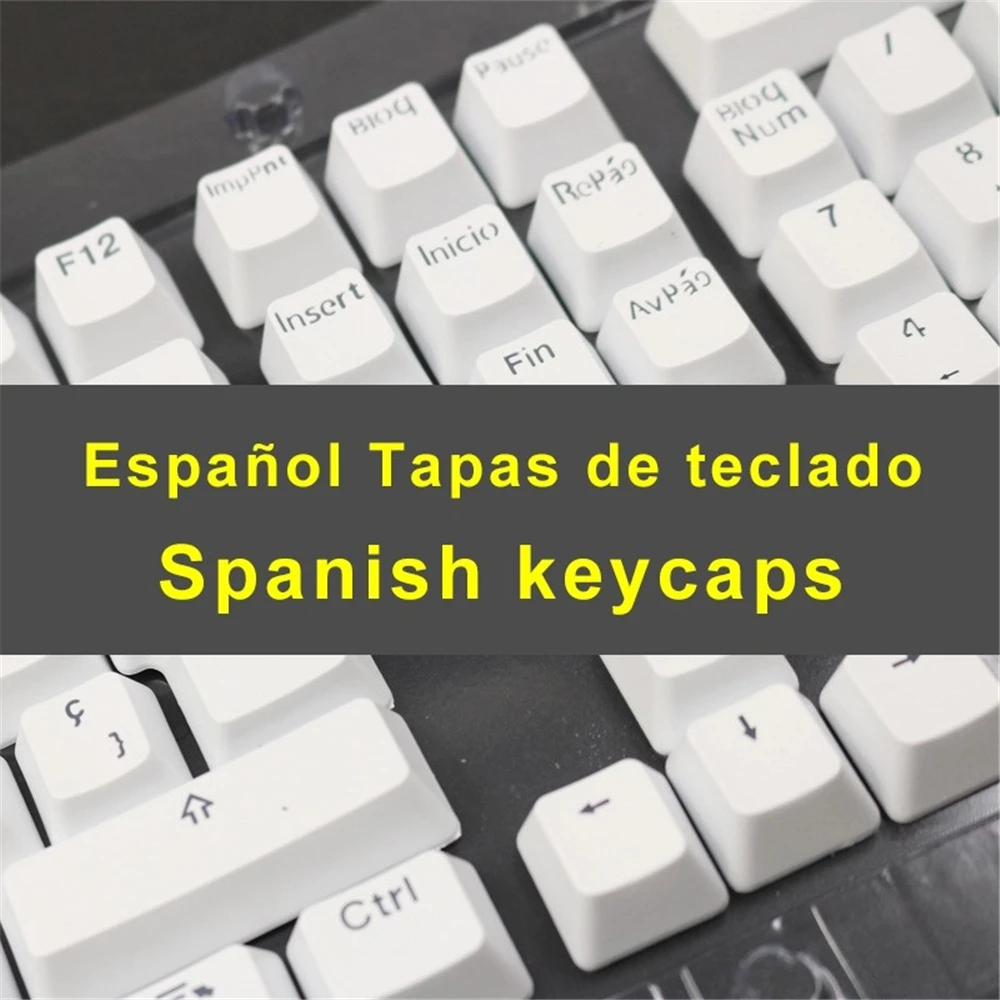 Teclas en español para teclado mecánico, compatibles con interruptores MX, soporte de doble disparo, teclas de iluminación Led