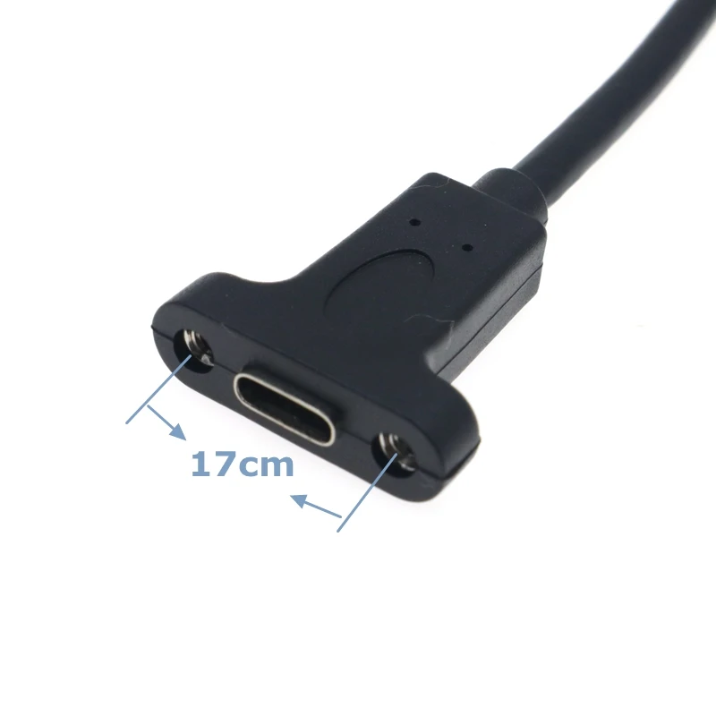 Conector de expansión macho a hembra, Cable de datos OTG con orificios para tornillos de montaje en Panel, 0,3 m de alta velocidad, 10gbps, USB C tipo-c, USB3.1 - imagen 4