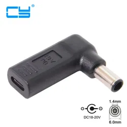 Conversor USB-C a DC 19V – Conector Angular 6,0x1,4mm PD