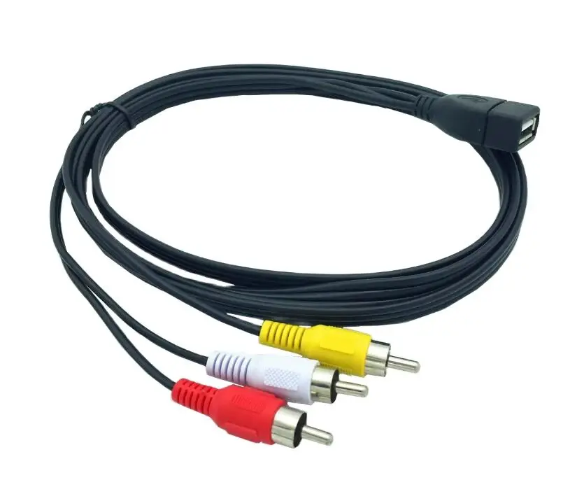 Cable USB A hembra A 3 RCA, conector AV de 1,5 m, 5 pies, adaptador de Audio y vídeo auxiliar para PC y TV, 150cm - imagen 2