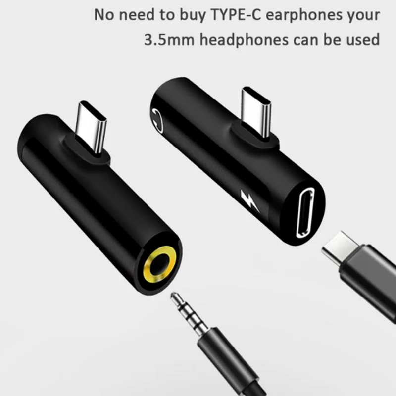Convertidor de carga de auriculares 2 en 1 Tipo C a jack de 3,5mm, adaptador de audio USB tipo C para teléfonos Xiaomi, Huawei tipo C macho a hembra - imagen 5