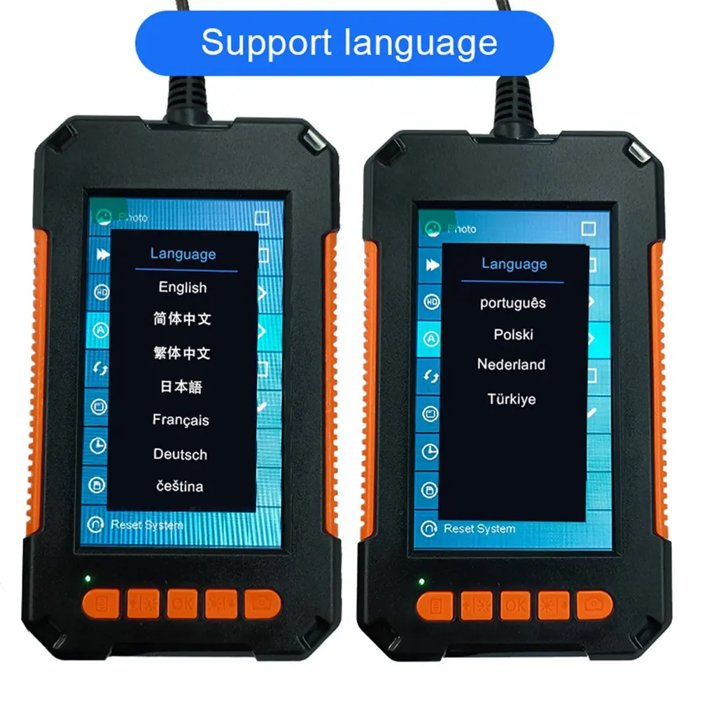 Endoscopio Industrial P40 de doble lente, cámara de inspección Digital LCD de 1080 pulgadas, 4,3 P, Full HD, cable duro, para motor de coche, drenaje, 8mm - imagen 5