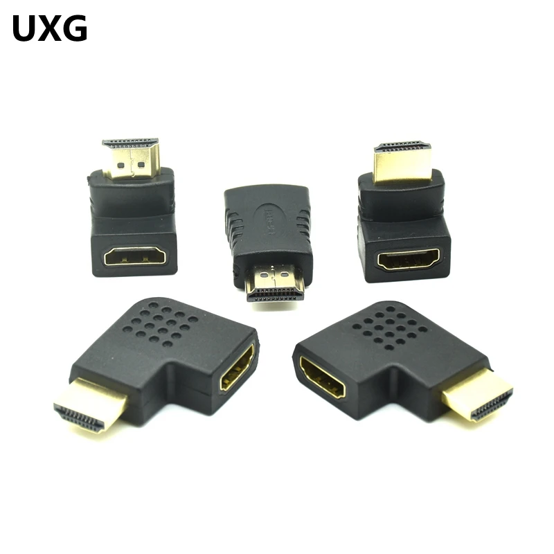 Adaptador macho a hembra HD compatible con HDMI, convertidor extensor arriba abajo, ángulo derecho e izquierdo para 1080P, HDTV, PC