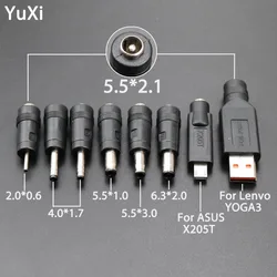 YuXi-adaptador de enchufe DC 5,5x2,1, conector hembra a 2,0x0,6, 4,0x1,7, 5,5x1,0, 5,5x3,0, 6,3x2,0mm, para ASUS X205T, Lenvo yoga 3