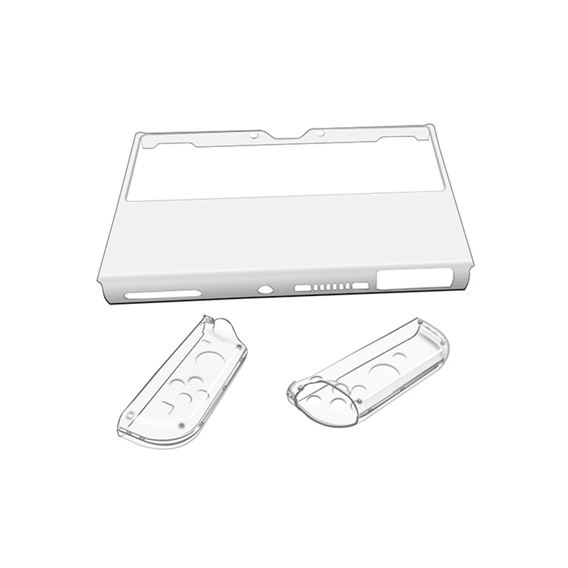 Conjunto de carcasa de cristal 8 en 1 para Switch OLED, película templada 9H, Stick Thumb, tapas para Joycon, cubierta protectora - imagen 4