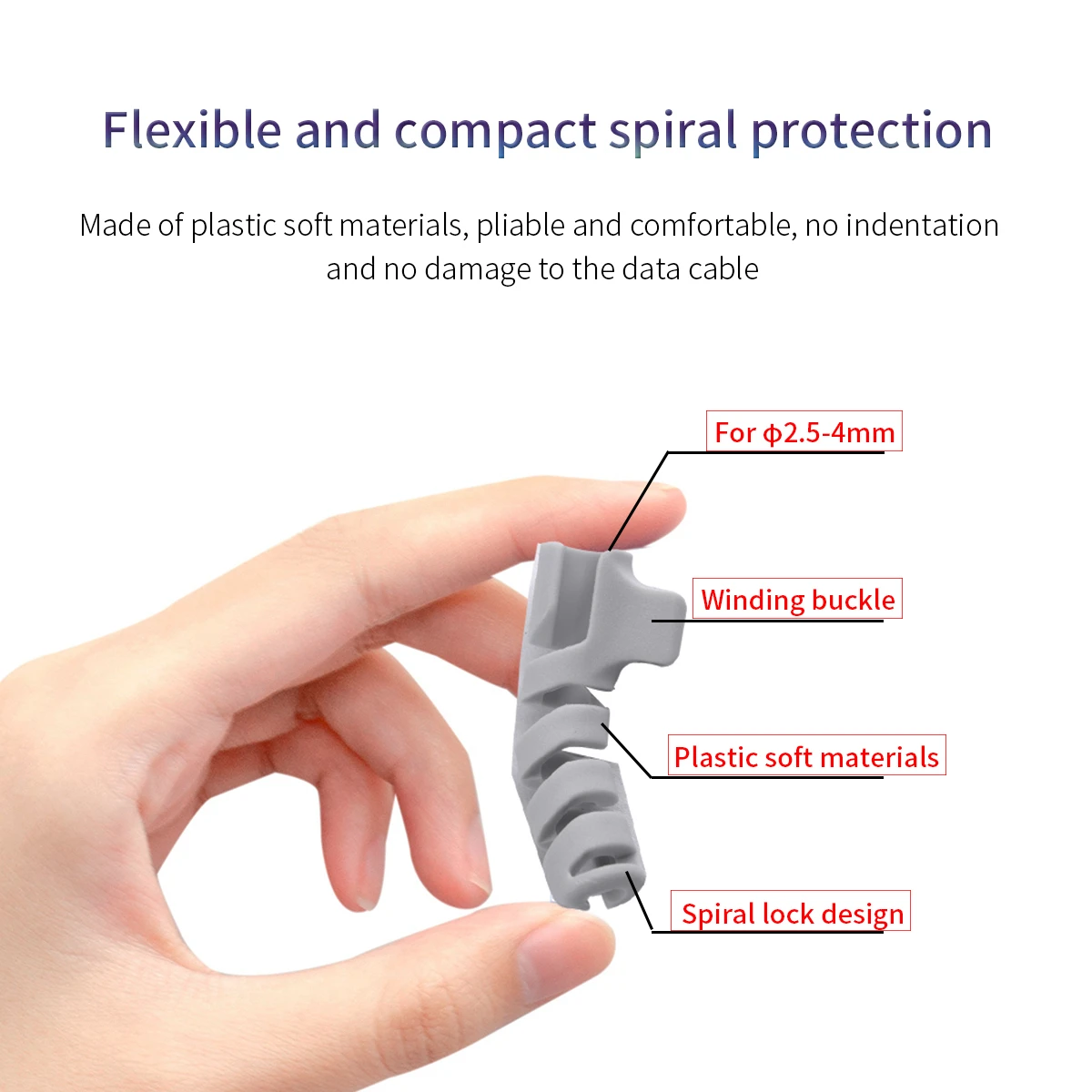 Funda protectora para Cable de datos en espiral, para Apple X, Huawei, Macbook VIVO, XIAOMI OPPO, organizador de cables de carga - imagen 4