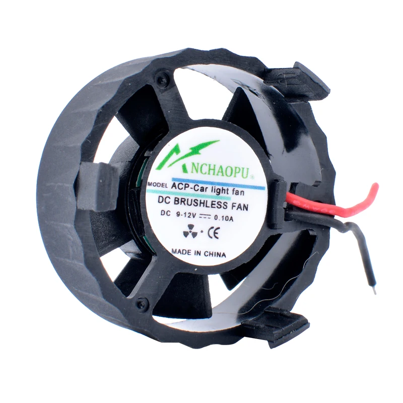 ACP-ventilador de luz para coche, 9-12V, diámetro universal, 32mm, redondo, a presión, luz led para coche, lámpara de sol, tubo, pequeña luz, ventilador de refrigeración - imagen 4