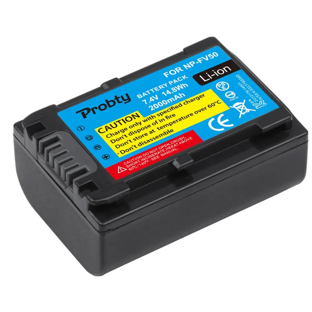 2 uds NP-FV50 NP FV50 batería para Sony HDR- CX580E CX700E CX760E CX360E PJ10E PJ30E HDR-XR350E XR550E XR260E XR150E Cámara - imagen 4