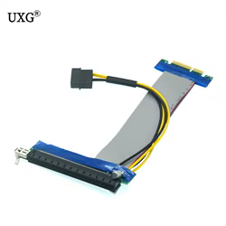 Cable de extensión suave PCI-E 4X a 16X, adaptador de tarjeta elevadora gráfica 4X a 16X, cable de alimentación de 4 pines