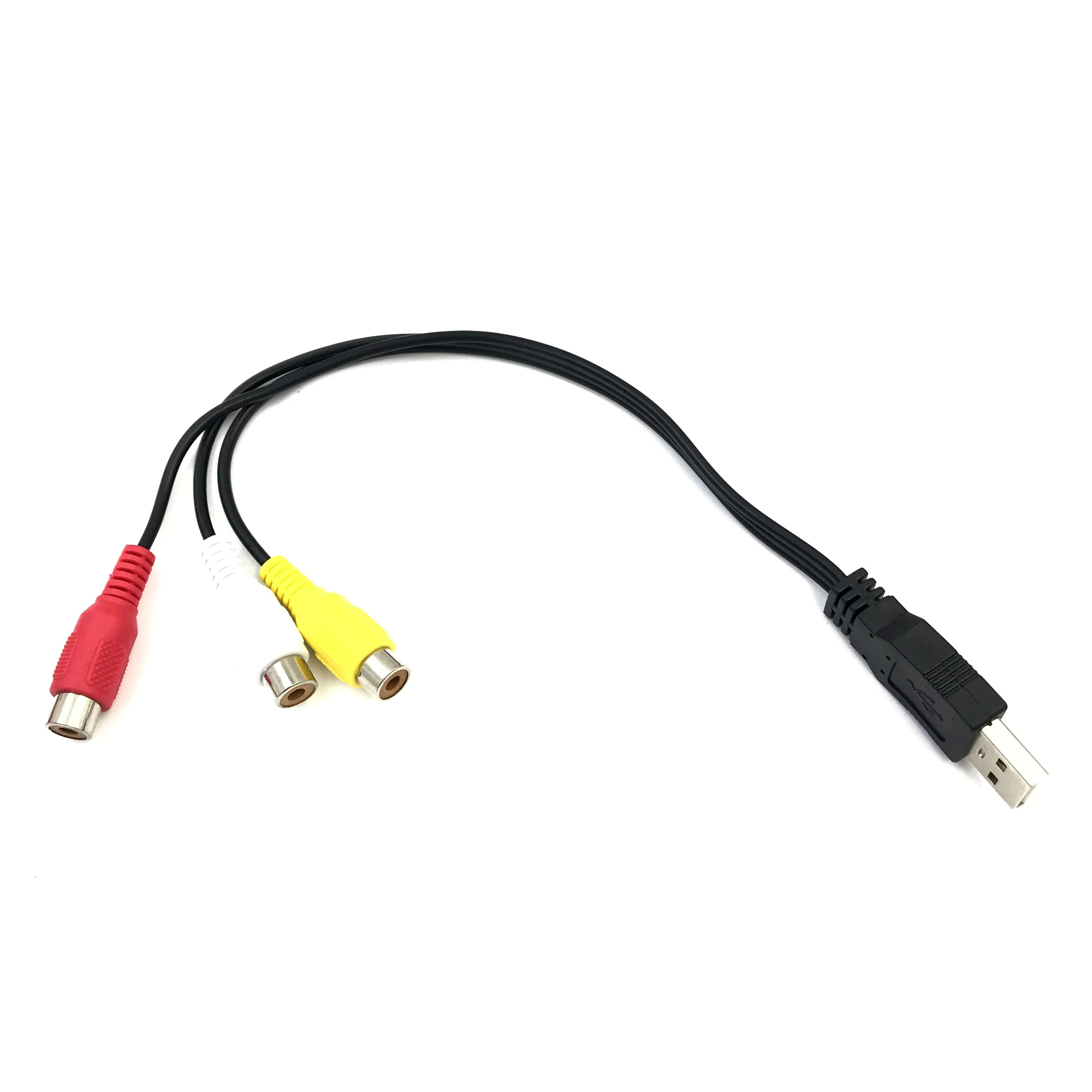 Adaptador de Cable compuesto USB macho a 3RCA RGB hembra AV Audio y Video, convertidor, Conector de componentes, Cable RCA de plomo - imagen 4