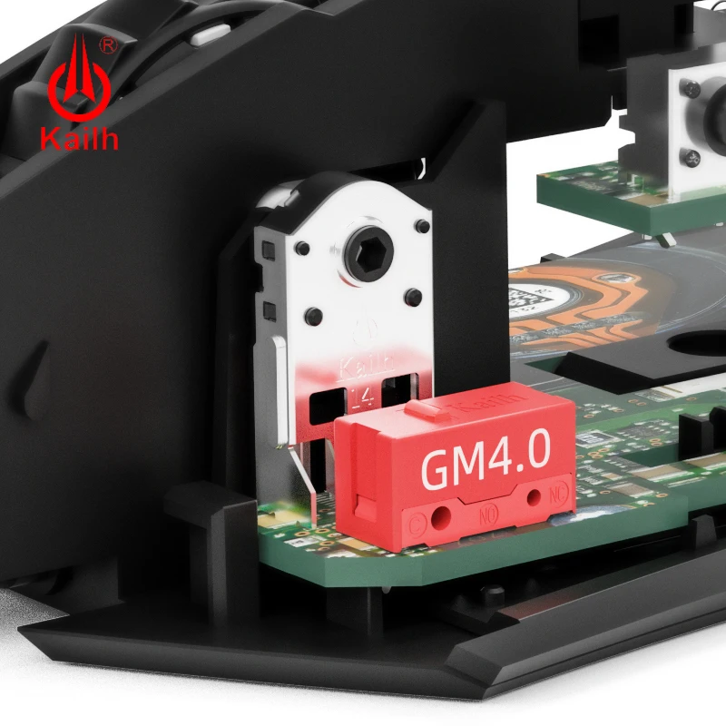 Kailh-ratón rojo GM4.0 60M life para videojuegos, de 3 pines microinterruptor, punto rojo utilizado en ordenador, Botón izquierdo y derecho, CMI126601D01-3, 2 uds.