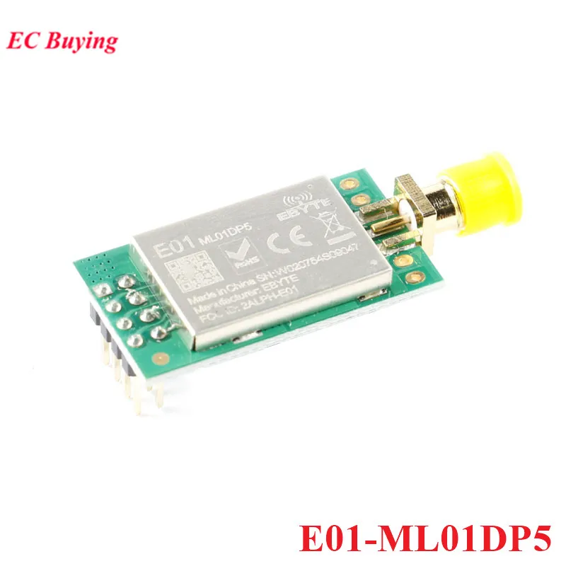 5 uds/1 unidad E01-ML01DP5 Ebyte 20dBm 2100m de largo alcance nRF24L01P + PA + LNA 2,4G módulo transceptor inalámbrico antena ML01DP5 con escudo - imagen 3