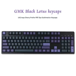Teclas GMK Lotus Negro PBT Perfil Cherry para Teclado Mecánico