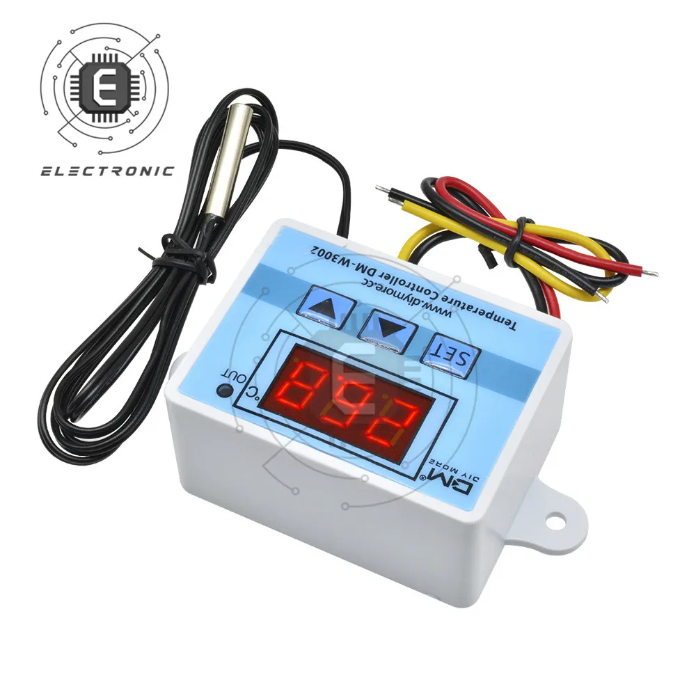 Controlador de temperatura LED Digital profesional, termostato regulador de calefacción y refrigeración, W3002, DC 12V, 24V, AC 110V, 220V, 10A - imagen 5