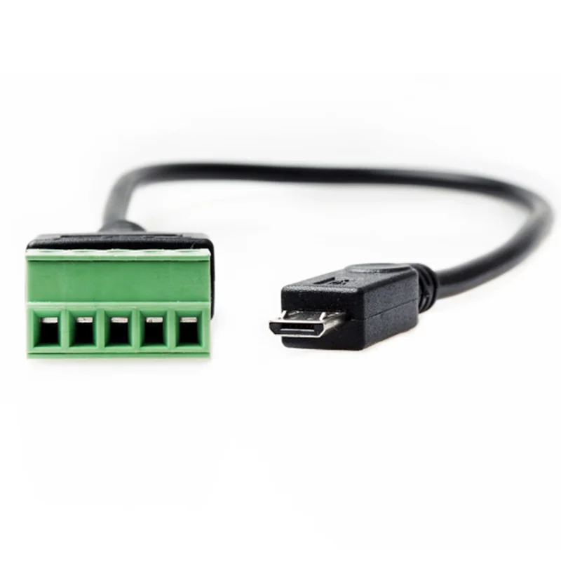 1ft USB 2,0 hembra B Micro USB Mini USB tipo C macho a conector de tornillo hembra de 5 pines con Cable adaptador de enchufe de Terminal de escudo - imagen 3
