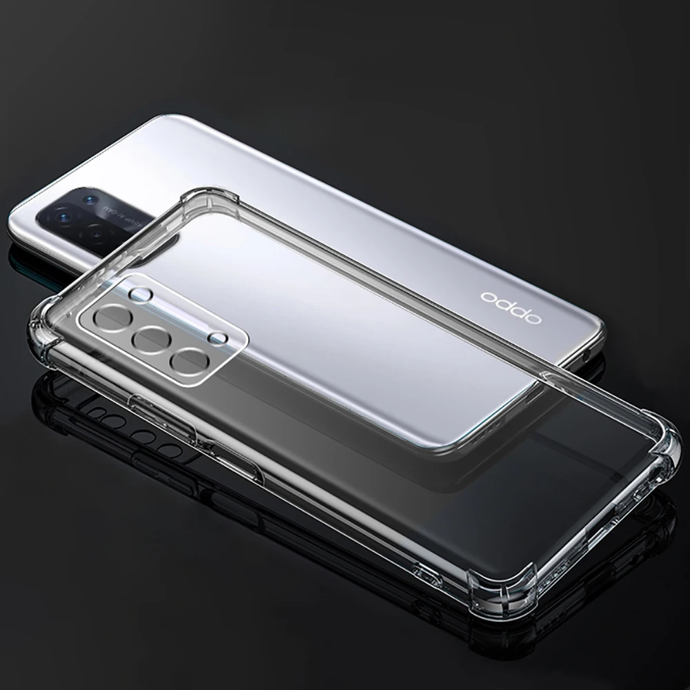 Funda de teléfono de silicona a prueba de golpes con Airbag para OPPO A54 A74 A94 Funda A55 A95 A93 A93S 4G Funda protectora para cámara 5G Funda transparente - imagen 3
