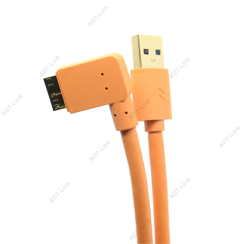 Cable Micro-B en ángulo recto USB 3,0 de alta velocidad a 90 grados para cámara USB de disco duro móvil 3m/5m/10m - Cabina de transferencia de datos duradera - imagen 4