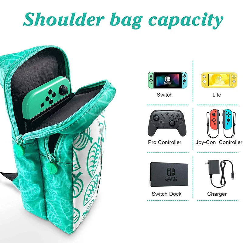 Funda Animal Crossing de nailon para Nintendo Switch, resistente al agua, portátil, mochila de hombro, bolsa de interruptor, accesorios de juego - imagen 3